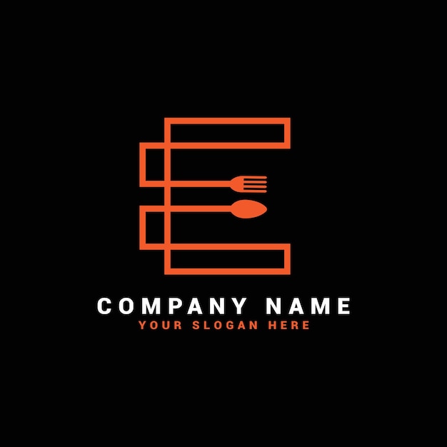 Elegant Orange Dining Emblem with Cutlery Symbols | Jiffy Designs