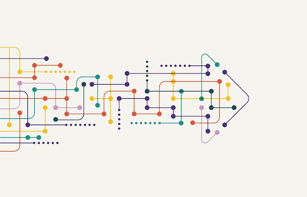 Vibrant Interconnected Pathways: Colorful Nodes and Directional Flows ...