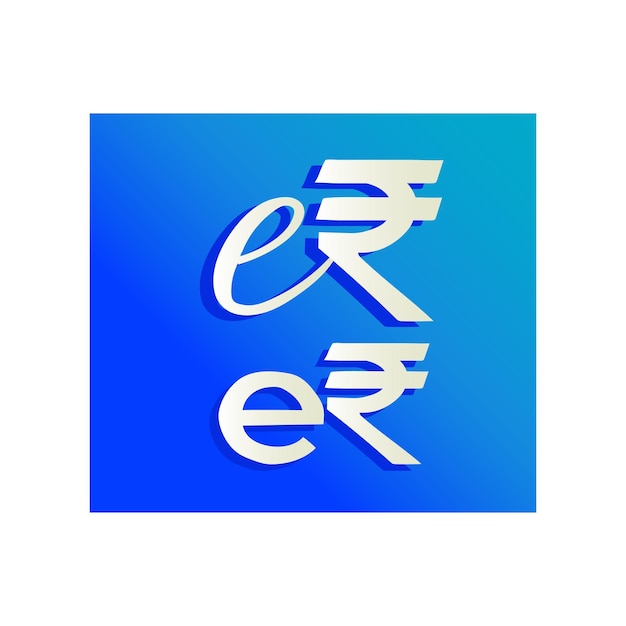 Vibrant Blue Rupee Symbol in Stylized Typography | Jiffy Designs