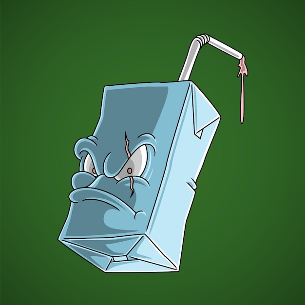 Grumpy Juice Box Mascot Illustration | Jiffy Designs