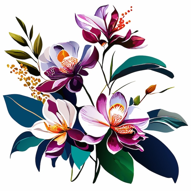 Vibrant Floral Bouquet with Striking Orchids and Foliage | Jiffy Designs