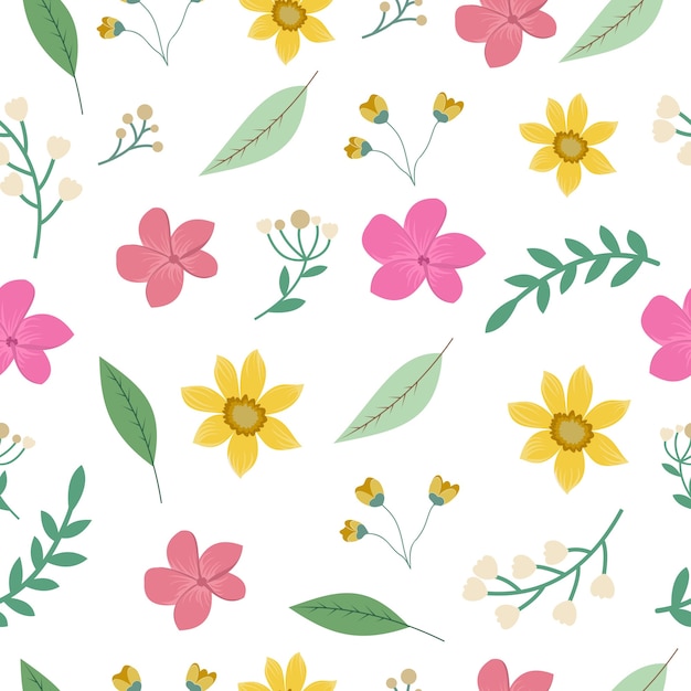 Vibrant Floral Pattern with Colorful Blooms and Leaves | Jiffy Designs
