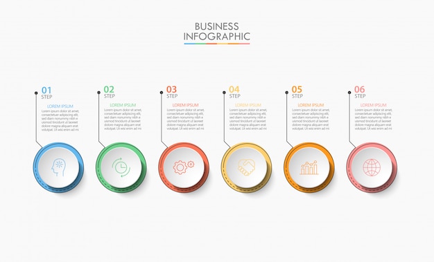 Vibrant Circular Timeline Infographic with Numbered Placeholders ...