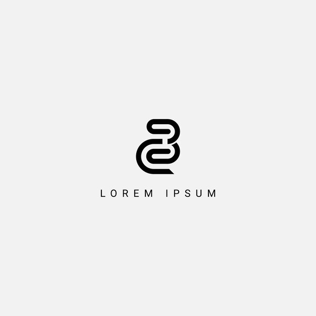 Minimalist Monogram with Curving Geometric Shapes and Text | Jiffy Designs