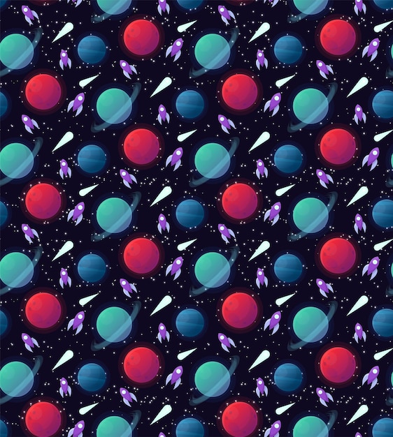 Vibrant Cosmic Orbs Drifting through Starry Night Sky | Jiffy Designs