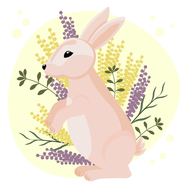 Delightful Rabbit Amidst Vibrant Floral Blooms | Jiffy Designs