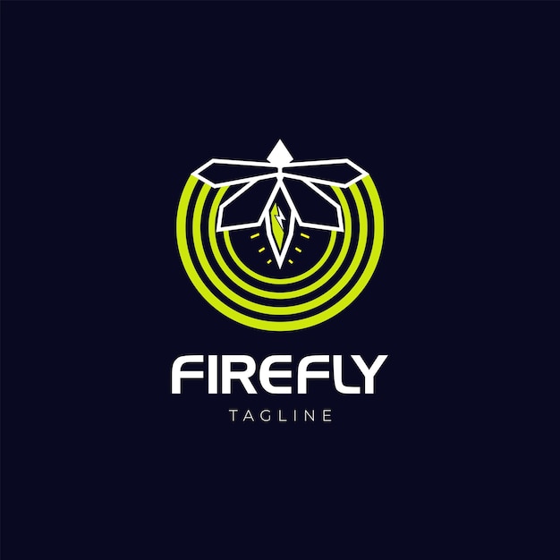 Radiant Firefly Emblem with Captivating Concentric Circles | Jiffy Designs