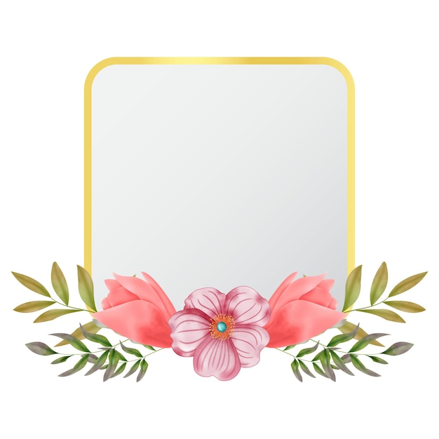 Vibrant Floral Frame with Delicate Pink Blossoms | Jiffy Designs