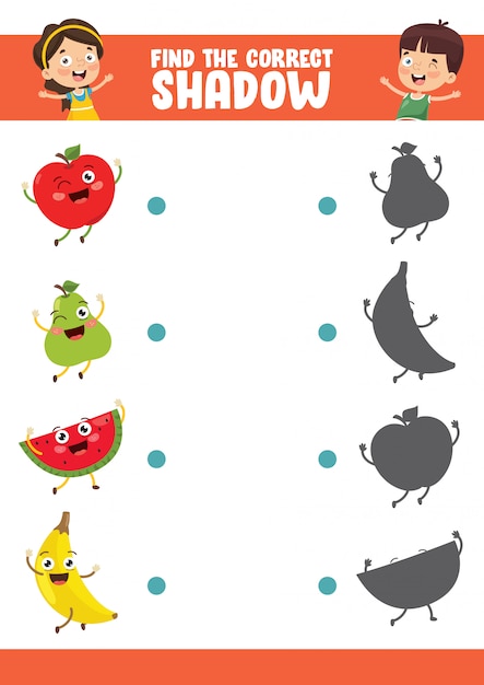 Vibrant Fruit Friends: Matching Shadows for Fun | Jiffy Designs