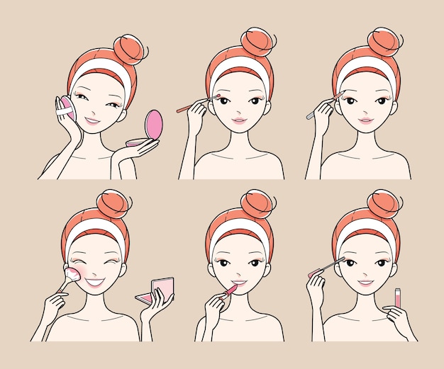 Stylized Portraits of a Young Woman Applying Makeup | Jiffy Designs