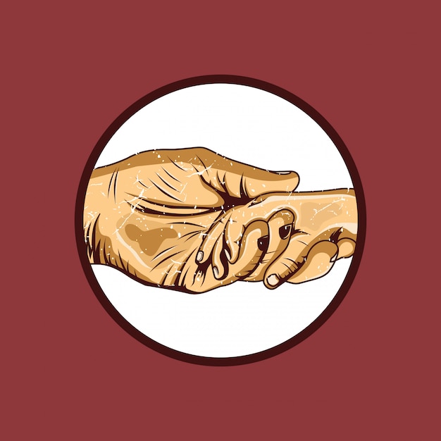 Powerful Handshake in Rustic Circle Design | Jiffy Designs