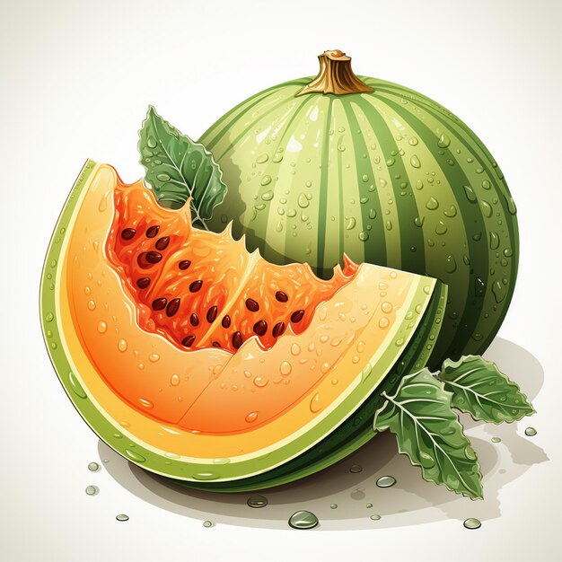 Juicy Watermelon Slice with Fresh Green Leaves | Jiffy Designs