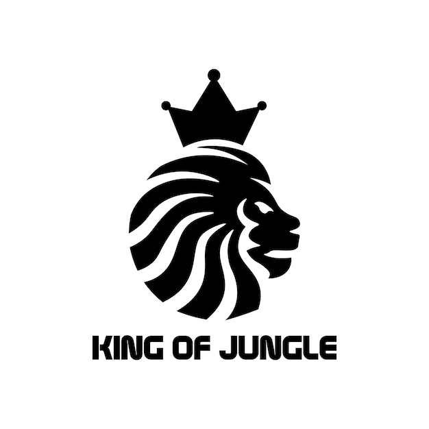 Majestic Lion Silhouette with Regal Crown | Jiffy Designs
