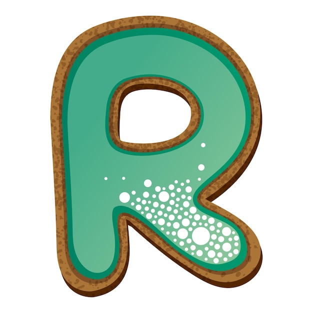 Bubbly Mint Chocolate Chip Letter R in Retro Style | Jiffy Designs
