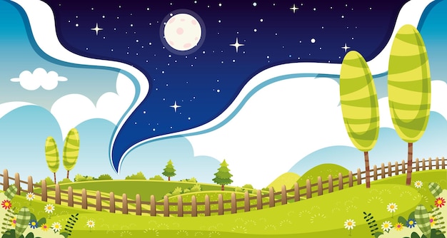 Enchanting Countryside Landscape Under the Starry Night Sky | Jiffy Designs
