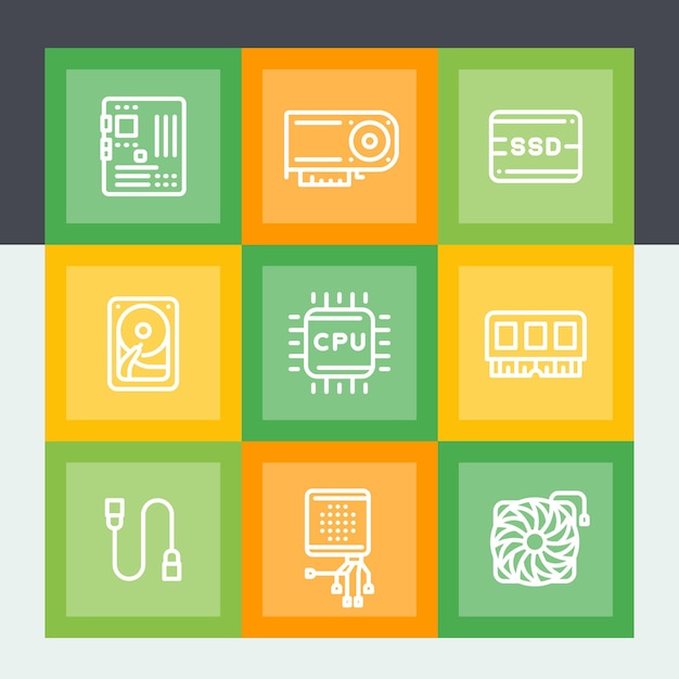 Versatile Collection of Computer Hardware and Tech Icons | Jiffy Designs