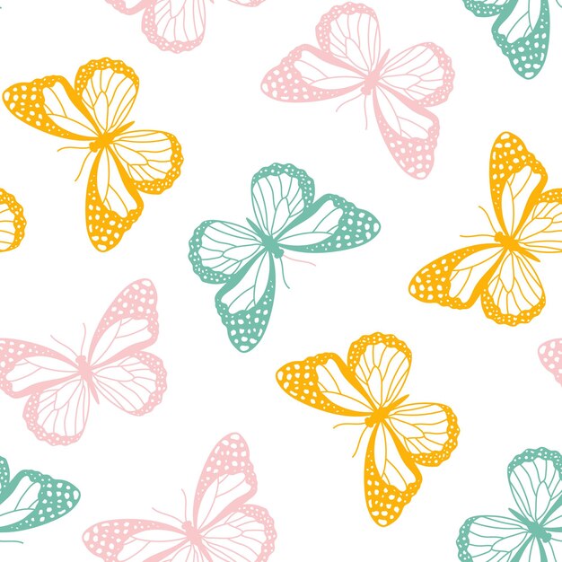 Whimsical Butterfly Pattern in Pastel Colors | Jiffy Designs