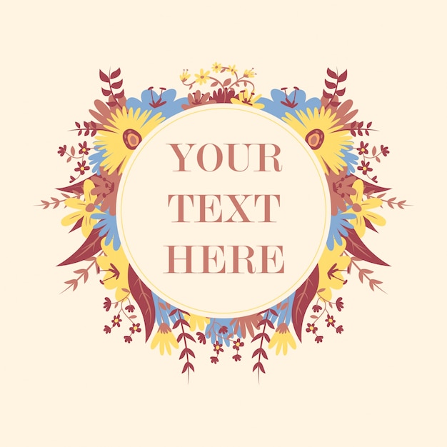 Vibrant Floral Frame with Customizable Text | Jiffy Designs