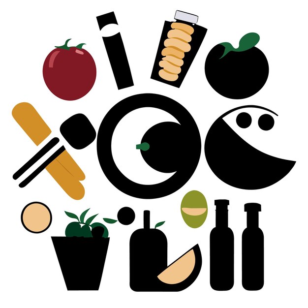 Diverse Collection of Vibrant Fruit and Kitchen Silhouettes | Jiffy Designs