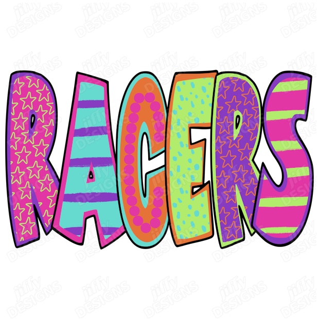 'Racers' Vibrant Retro-Inspired Typography with Playful Patterns ...