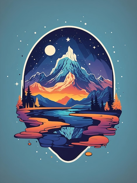Majestic Mountain Peaks Under Starry Night Sky | Jiffy Designs