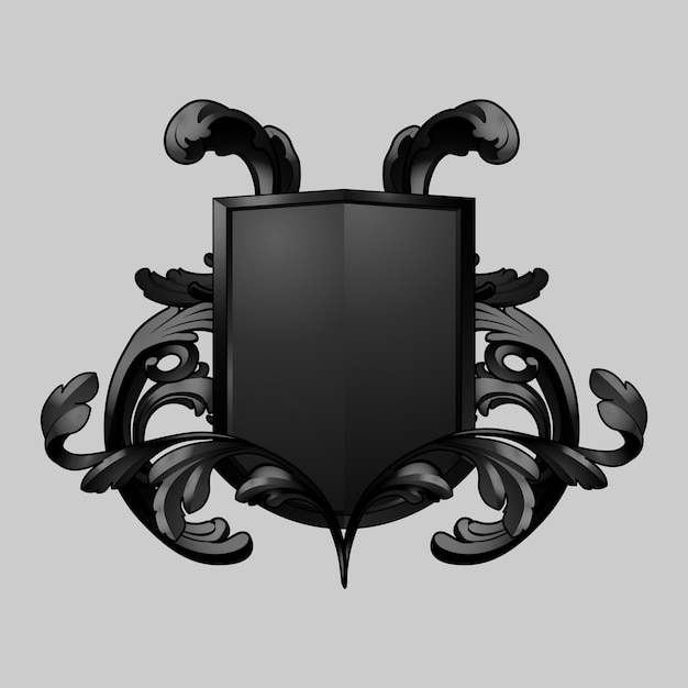 Majestic Black Emblem with Ornate Flourishes | Jiffy Designs