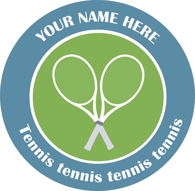 Personalized Tennis Logo with Rackets and Your Name | Jiffy Designs