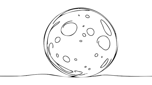 Minimalist Illustration of a Circular Moon with Craters | Jiffy Designs