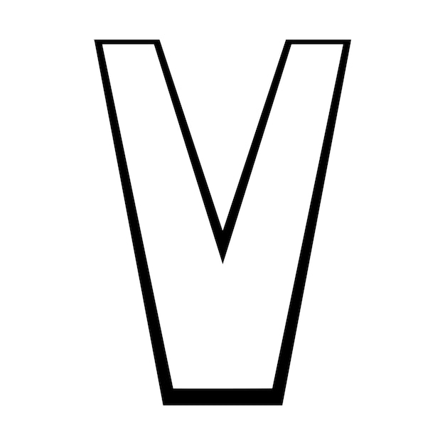 Bold Black Letter V on Minimalist White Background | Jiffy Designs