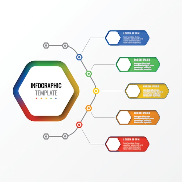 Vibrant Hexagonal Infographic Template with Informative Labels | Jiffy ...