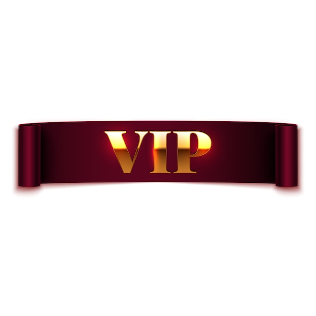 Luxurious Crimson VIP Ribbon with Gleaming Gold Text | Jiffy Designs