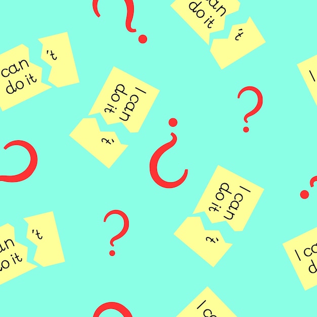 Playful Sticky Notes and Vibrant Question Marks Pattern | Jiffy Designs