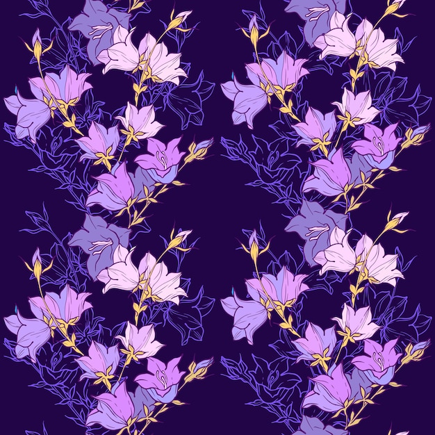 Vibrant Purple Floral Pattern with Delicate Blooms | Jiffy Designs