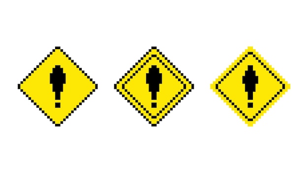 Vibrant Pixel Pedestrian Crossing Signs in Yellow | Jiffy Designs