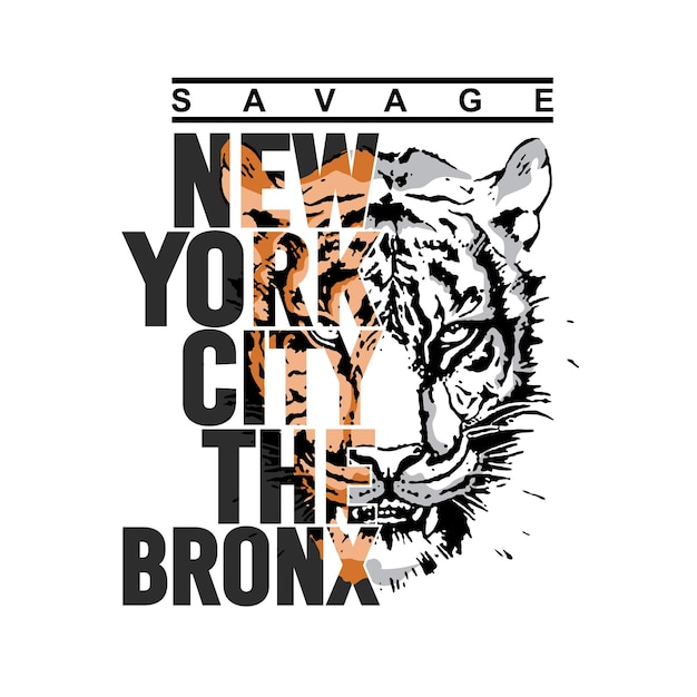 Fierce Tiger Roaring in Gritty New York City Skyline | Jiffy Designs