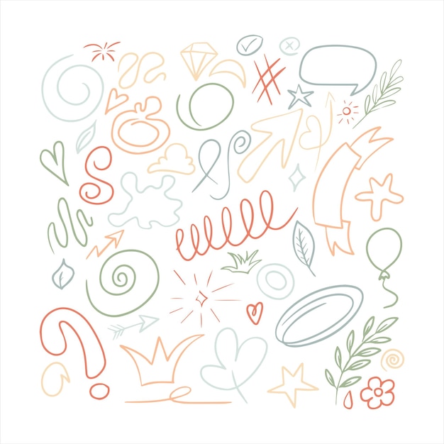 Whimsical Doodles: A Playful Tapestry of Shapes and Symbols | Jiffy Designs