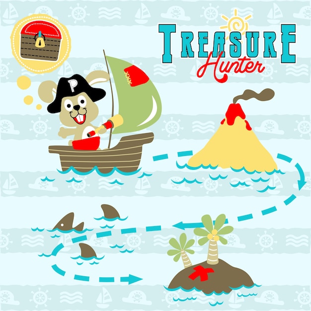 Whimsical Pirate Adventure Illustration with Treasure Island | Jiffy ...