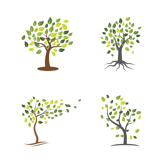 Nature-Inspired Tree Illustrations with Vibrant Green Foliage | Jiffy ...