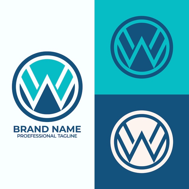 Striking Blue and Teal Logo with Stylized 'W' Symbol | Jiffy Designs