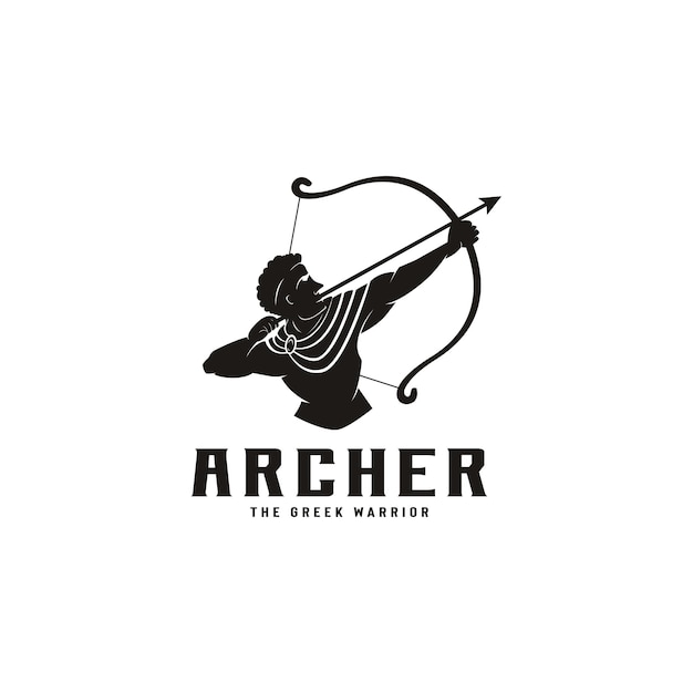 Silhouetted Archer Aiming Bow and Arrow with Lettering | Jiffy Designs