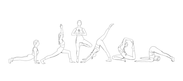 Minimalist Yoga Poses Illustrated in Elegant Line Art | Jiffy Designs
