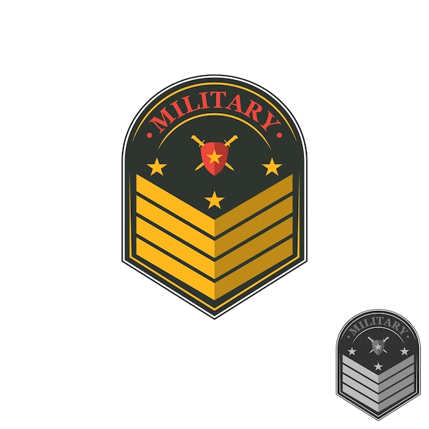 Striking Military Insignia with Bold Chevrons and Stars | Jiffy Designs