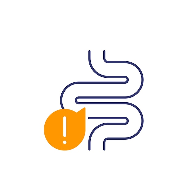Vibrant Intestinal Tract with Exclamation Point Icon | Jiffy Designs