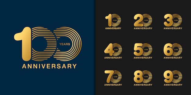 Elegant Anniversary Emblem Collection with Metallic Numerals | Jiffy ...
