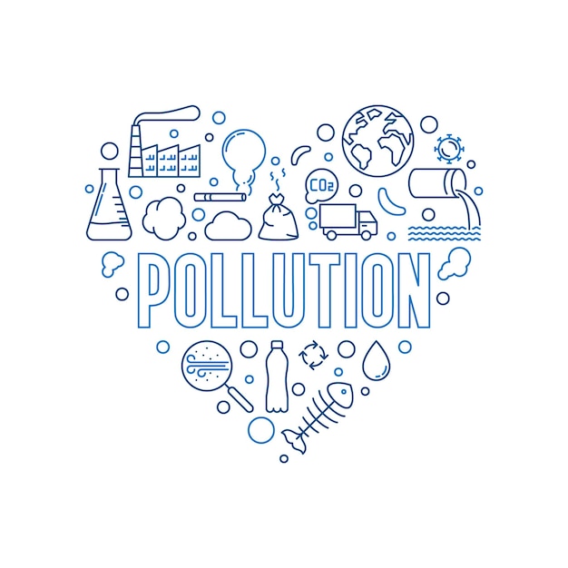 Vibrant Pollution Awareness Illustration with Diverse Icons | Jiffy Designs