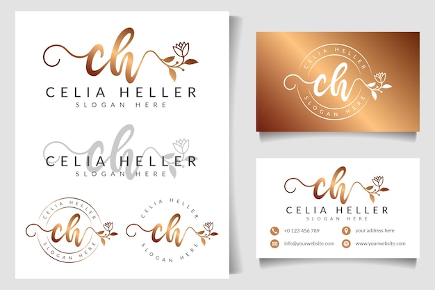 Elegant Floral Monogram Logo and Branding Design | Jiffy Designs