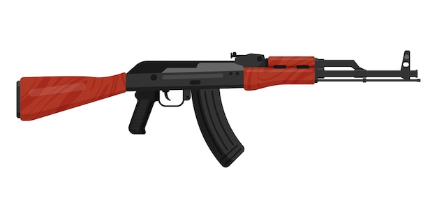 Powerful Assault Rifle with Bold Red Accents | Jiffy Designs
