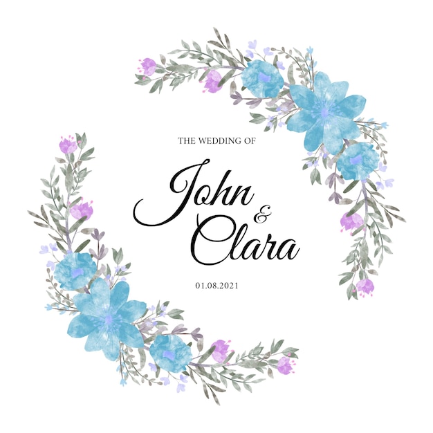 Elegant Floral Wreath with Names for Romantic Wedding | Jiffy Designs