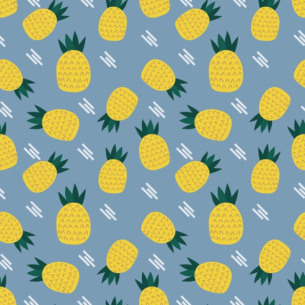 Vibrant Pineapple Pattern with Playful Zigzag Accents | Jiffy Designs