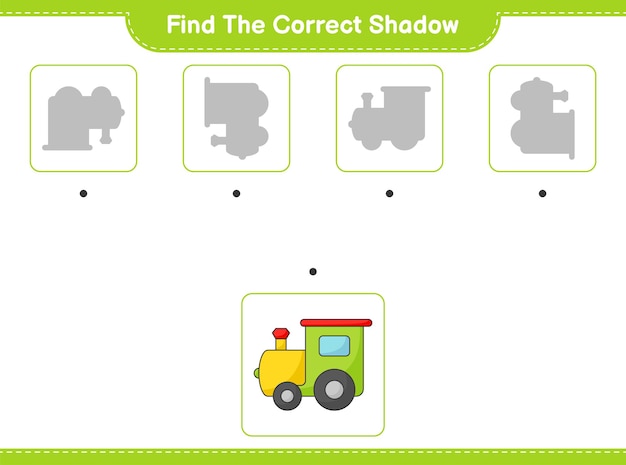 Colorful Train Toy Matching Its Correct Shadow | Jiffy Designs